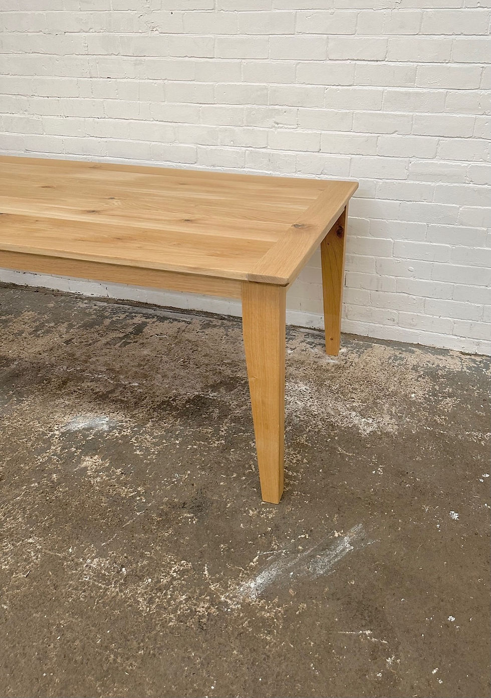 Thumbnail: Scandi Tapered Leg Full Stave Solid Oak Dining Table -738