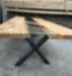 Thumbnail: Industrial Chic Rustic Glass River XX Dining Table - 678