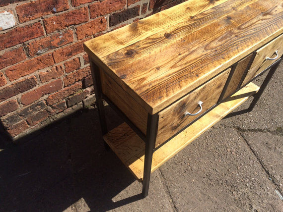Thumbnail: Reclaimed Industrial Rustic Bathroom Basin Washstand Sideboard with Drawer 037