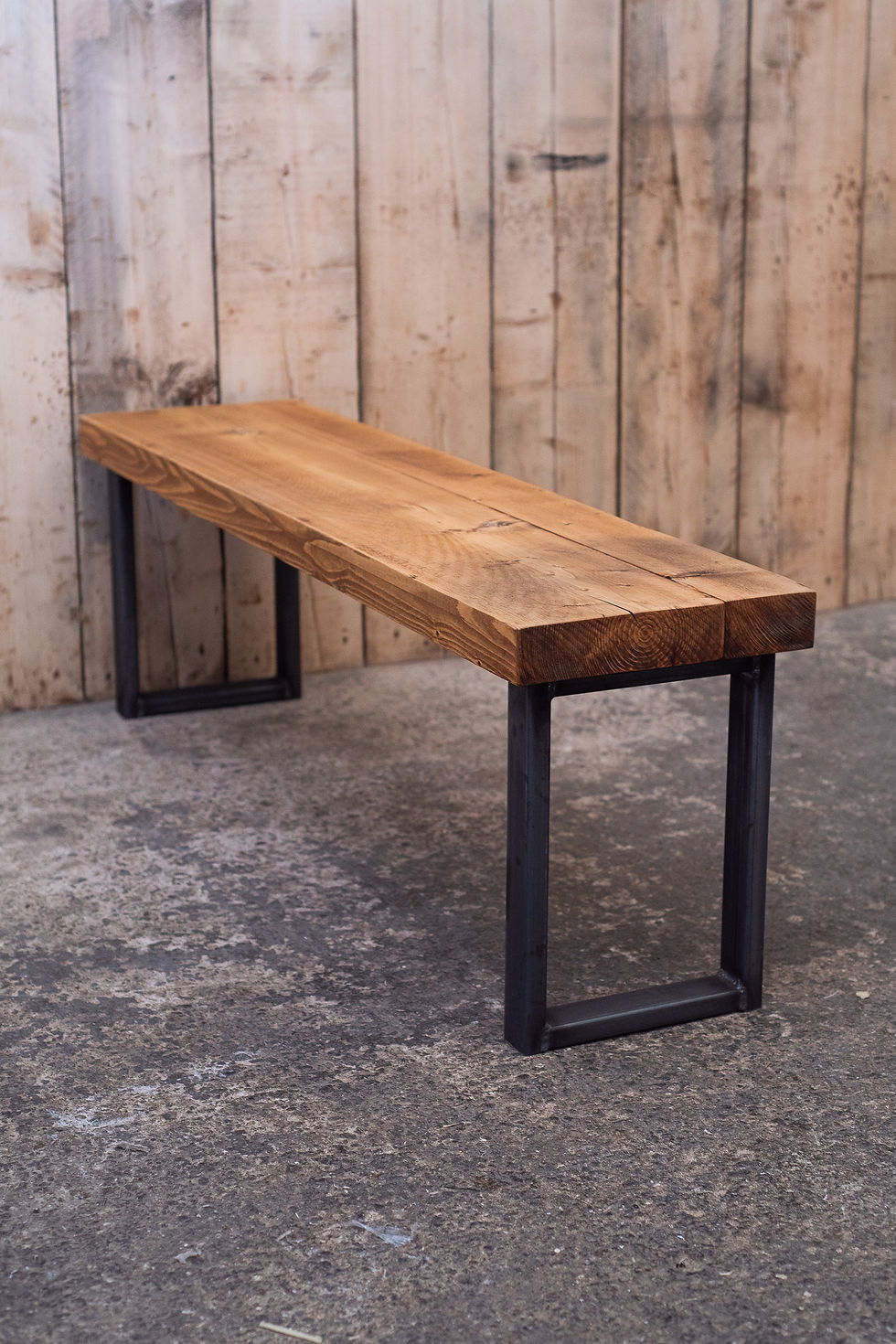 Thumbnail: Industrial Chic Reclaimed Matching Bench for Classic Square Tables-640