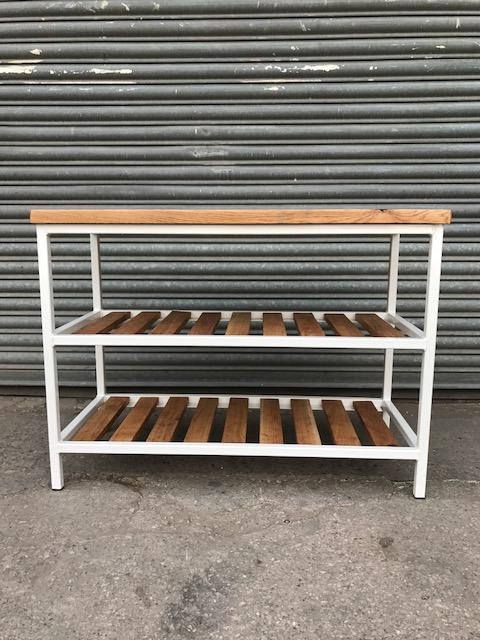 Thumbnail: Industrial Solid Oak Bathroom Basin Washstand Sideboard Rustic Table 569