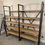 Thumbnail: Solid Oak Industrial Large Double X Steel & Wood Bookcase Shelving Unit - 839