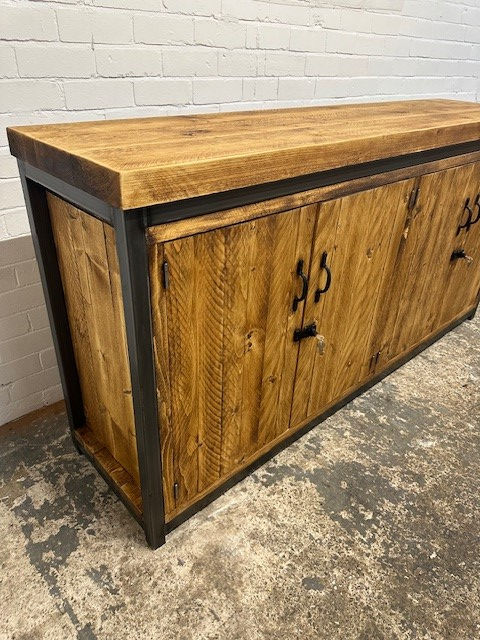 Thumbnail: Reclaimed Industrial Chic Large 4-Door Sideboard - 765