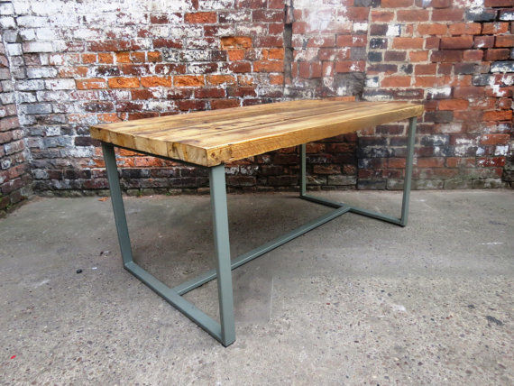 Thumbnail: Reclaimed Industrial Chic 6-8 Seater Indoor Outdoor Dining Table Grey CB 179