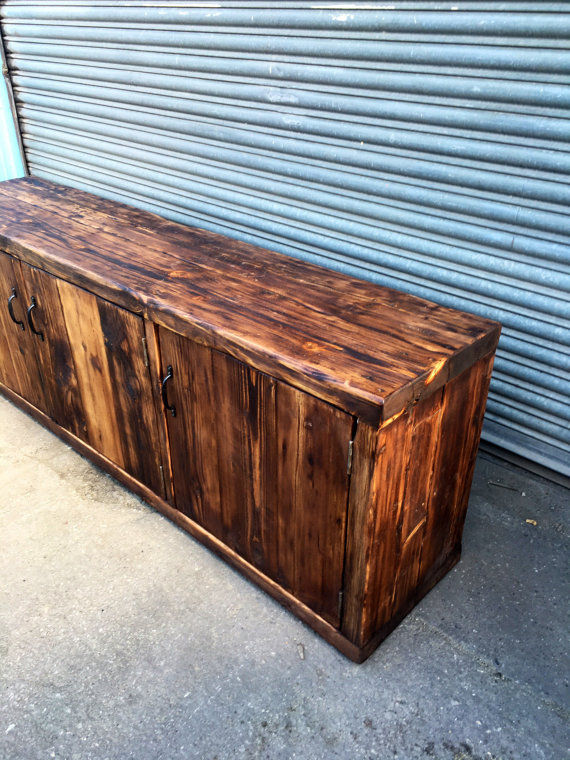 Thumbnail: Reclaimed Industrial Chic Rustic Sideboard TV Unit Dresser 187
