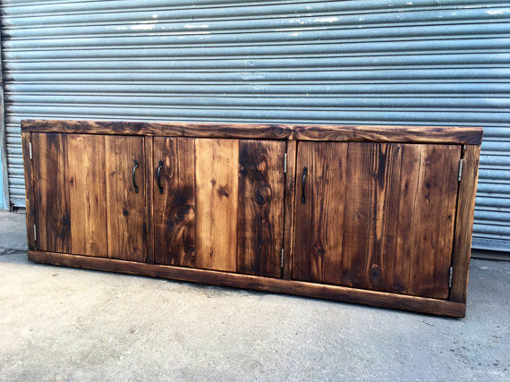 Thumbnail: Reclaimed Industrial Chic Rustic Sideboard TV Unit Dresser 187