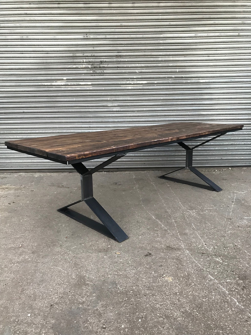 Thumbnail: Reclaimed Industrial Chic Pyramid 8-10 Seater Dining Table 485