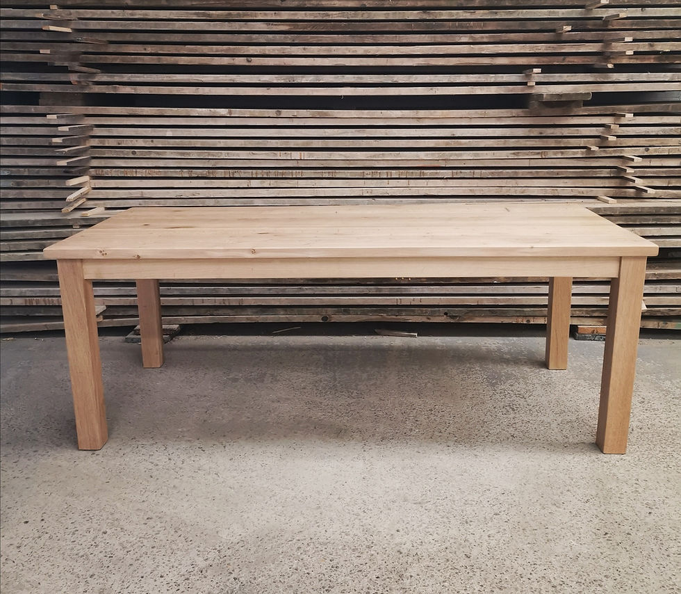 Thumbnail: Scandi Straight Leg Full Stave Solid Oak 6-8 Seater Dining Table - 660