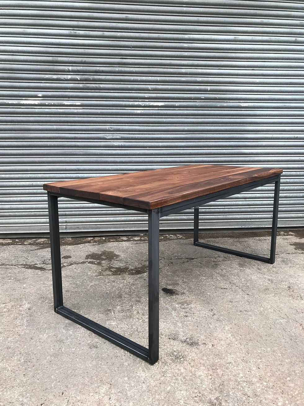 Thumbnail: Solid Full Stave WALNUT Industrial Chic 6-8 Seater Wood Steel Table HCB 624