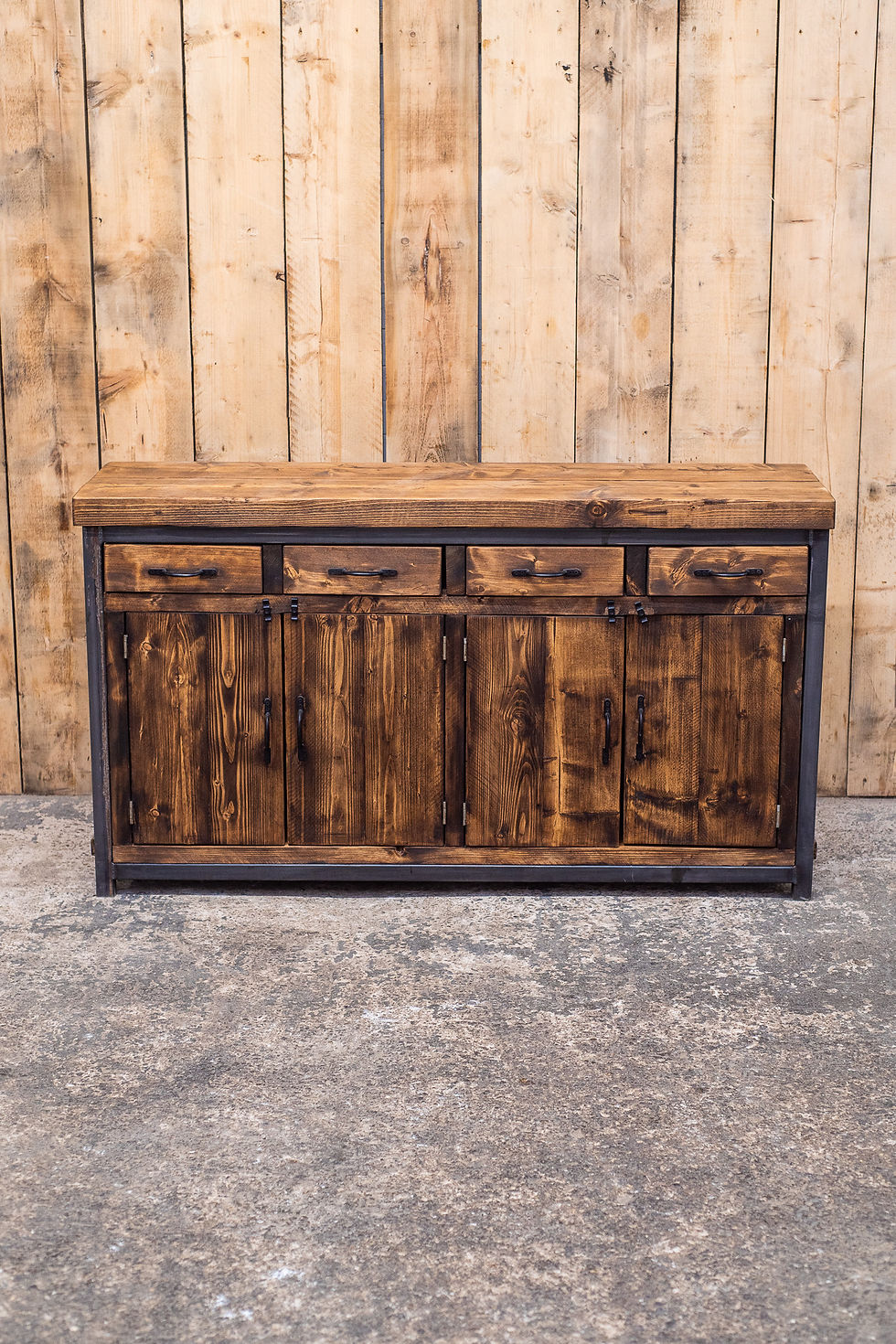 Thumbnail: ***IN-STOCK*** Reclaimed Industrial Chic 4 Drawer 4 Door Sideboard