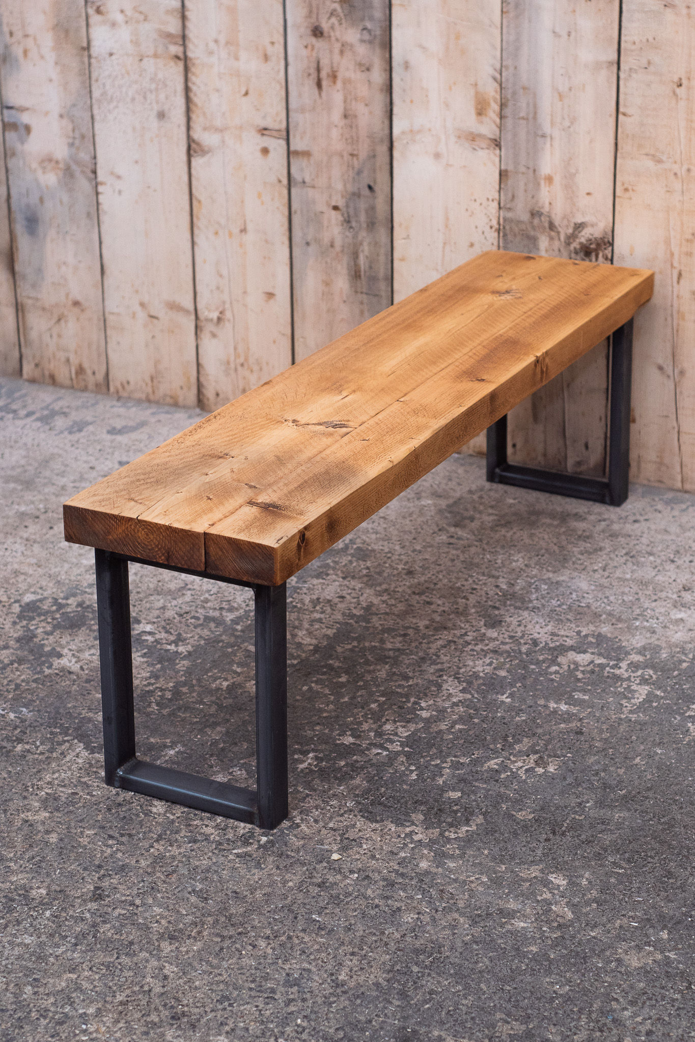 Industrial Chic Reclaimed Matching Bench for Classic Square Tables-640