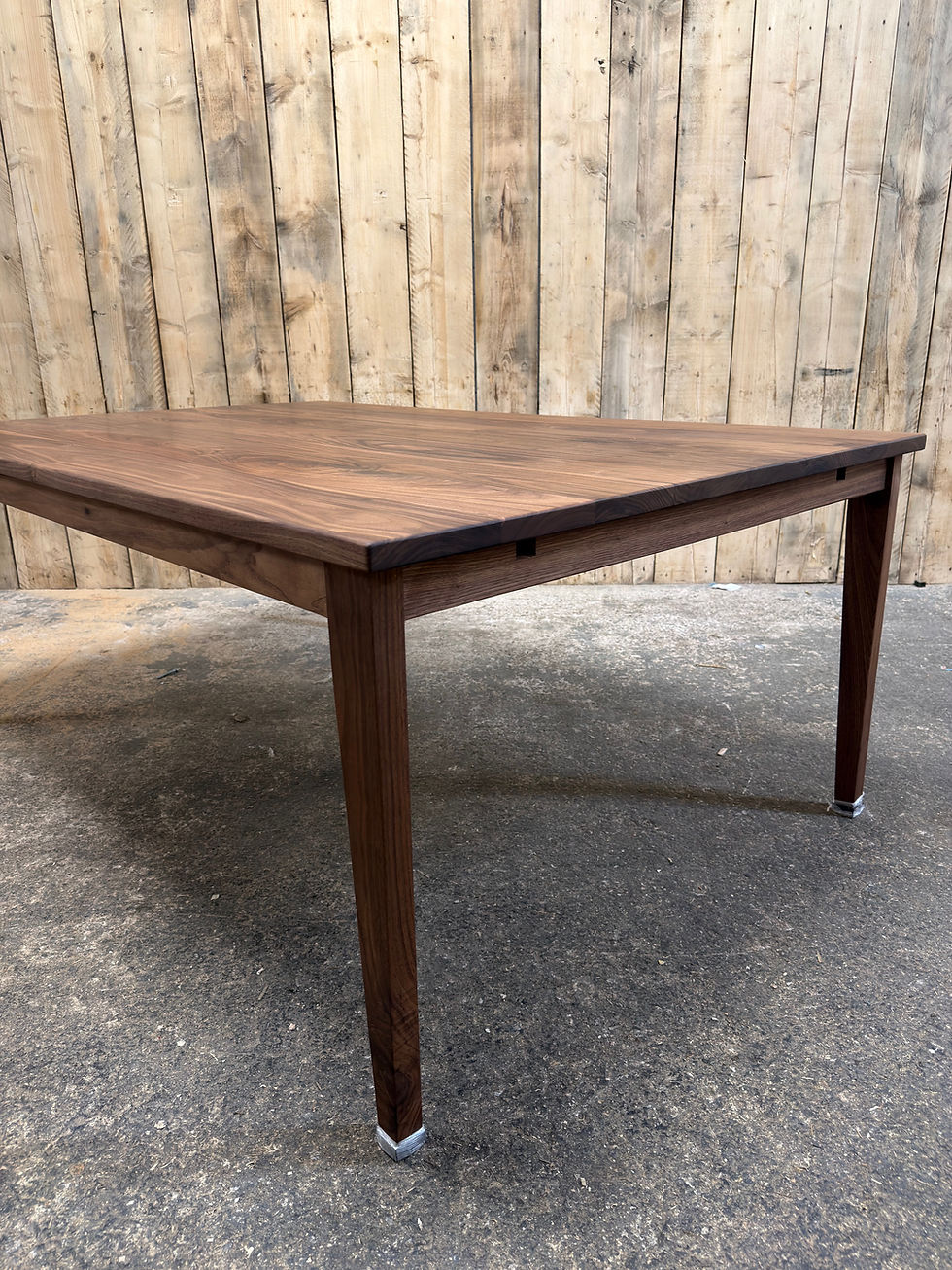Thumbnail: Solid Walnut End Extending Tapered Leg Dining Table - 834