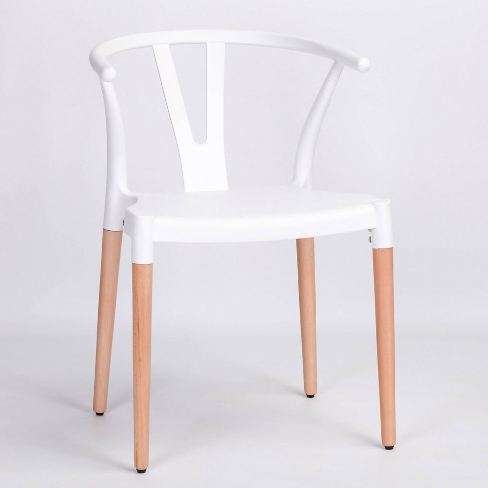 Thumbnail: Retro Scandinavian Wishbone Dining Chair in White