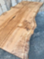 Thumbnail: Live Edge Oak Slab Dining Table with Pedestal base - 826