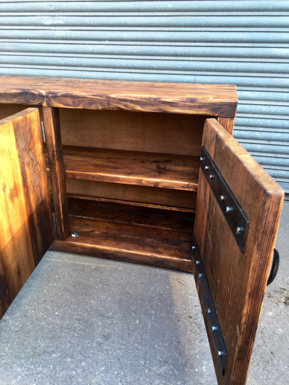 Thumbnail: Reclaimed Industrial Chic Rustic Sideboard TV Unit Dresser 187