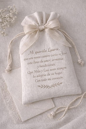 Personalizamos el mensaje que desees bordar. Cada pañuelo es confeccionado cuidadosamente en nuestro taller, con delicadeza y