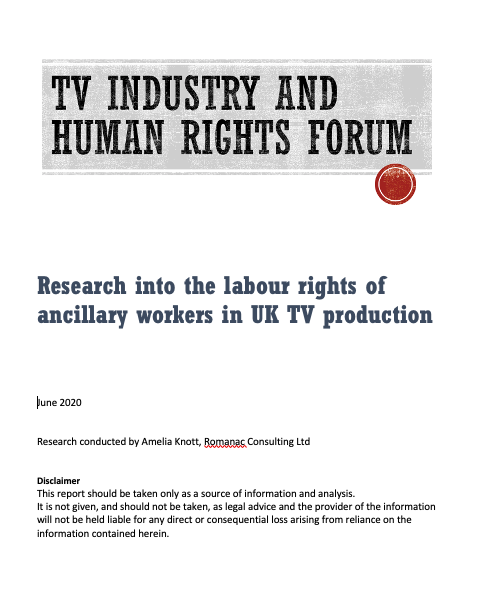 Labour rights of ancillary workers in UK TV production