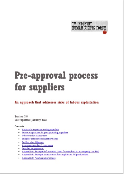 Pre-approval process for suppliers