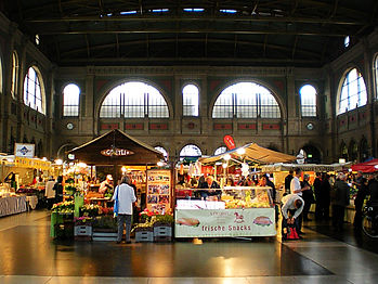 zurich, switzerland, market, train station, bahnhof