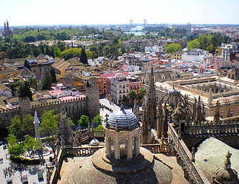 cathedral, view, seville, spain