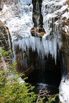 Frozen waterfall, ordesa, pyrenees, spain