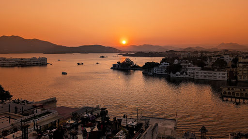 Udaipur, India, sunset, view, lake pichola