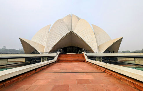 Lotus Temple, delhi, india, temple, church, tourist attraction