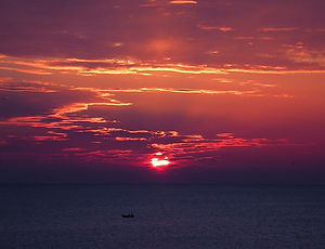 sunset, france, sea