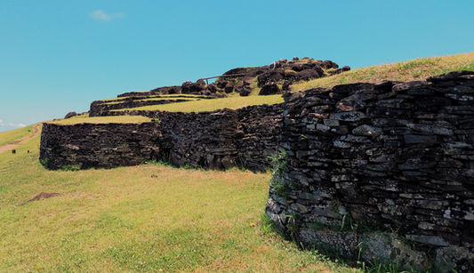 Chile, easter island, rapa nui, isla de Pascua, orongo, village