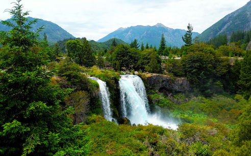 chile, conguillio national park, hike, trek, forest, mountain, cascada truful truful, waterfall, cascade, trail, salto