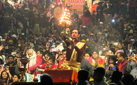 Ganga Aarti, Dashashwamedh Ghat, Banaras, sunset, performance, ritual, Varanasi, India, ghat
