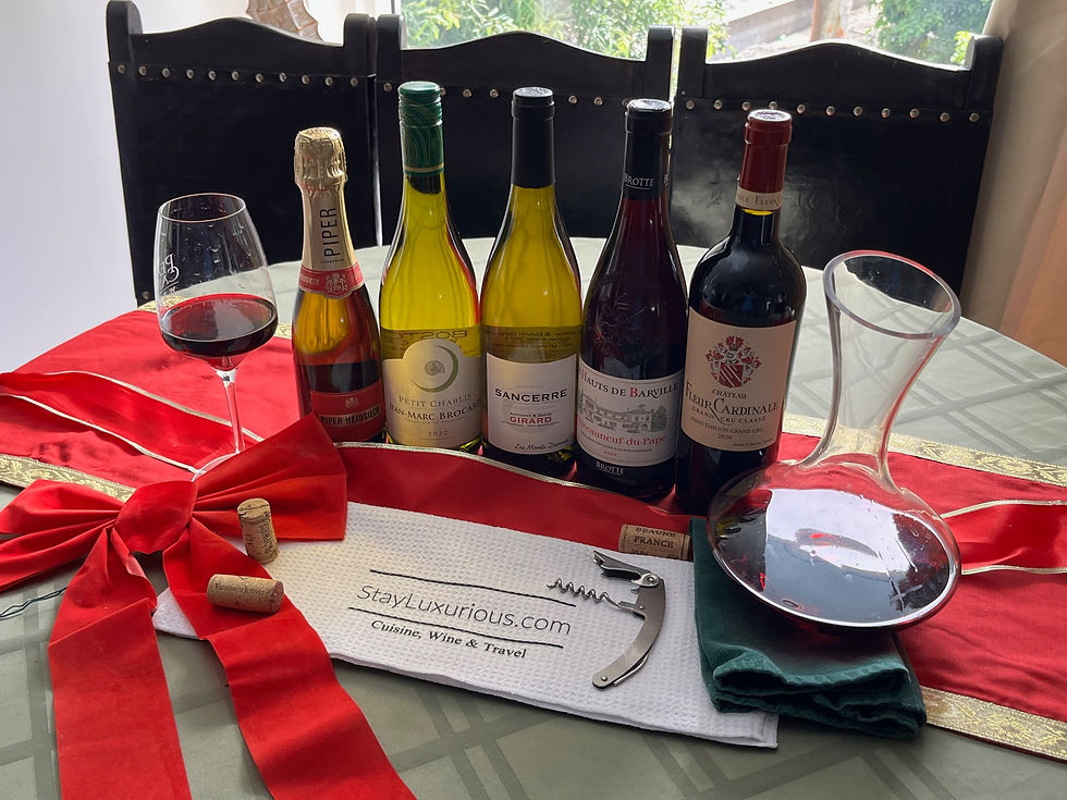 wine prepared for a stay luxurious wine journey