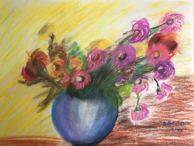 Pintura: Vaso de Flores - Pastel