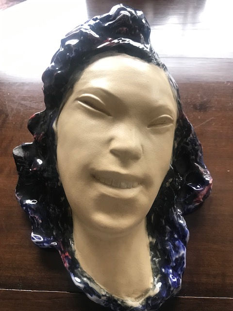 Miniatura: Cabeça mulher - cerâmica de parede