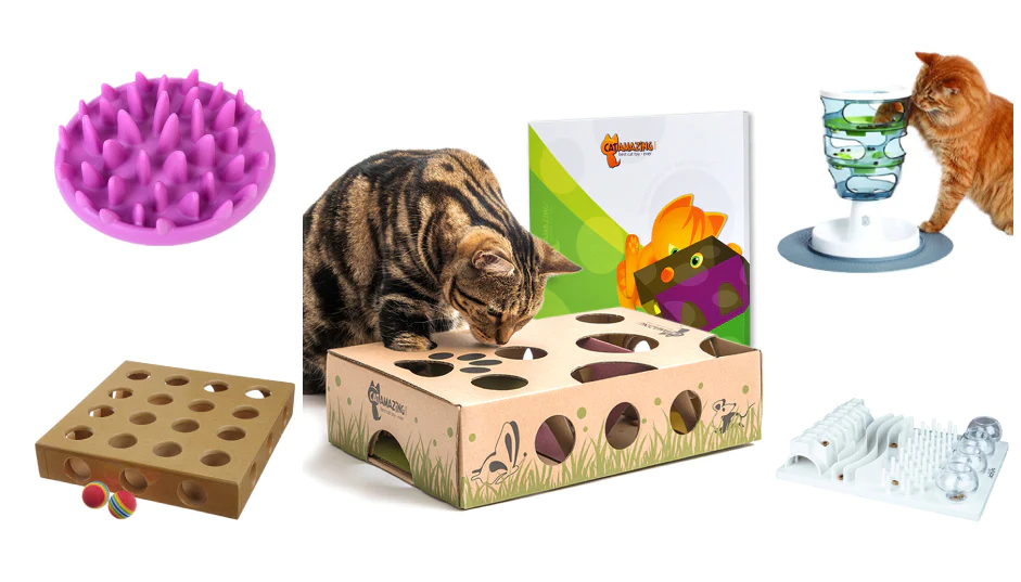 Interactive puzzle toys for cats