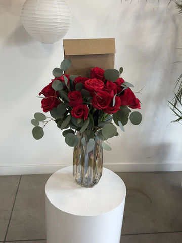 Thumbnail: 24 Roses In A Tall Vase