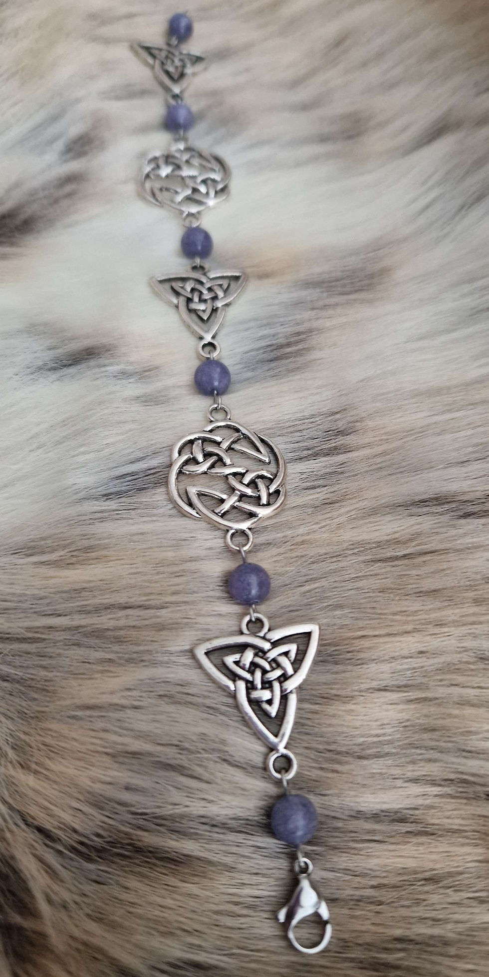 Thumbnail: Triquetra & Tanzanite Viking Link Bracelet, Shieldmaiden, Womens Viking Bracelet