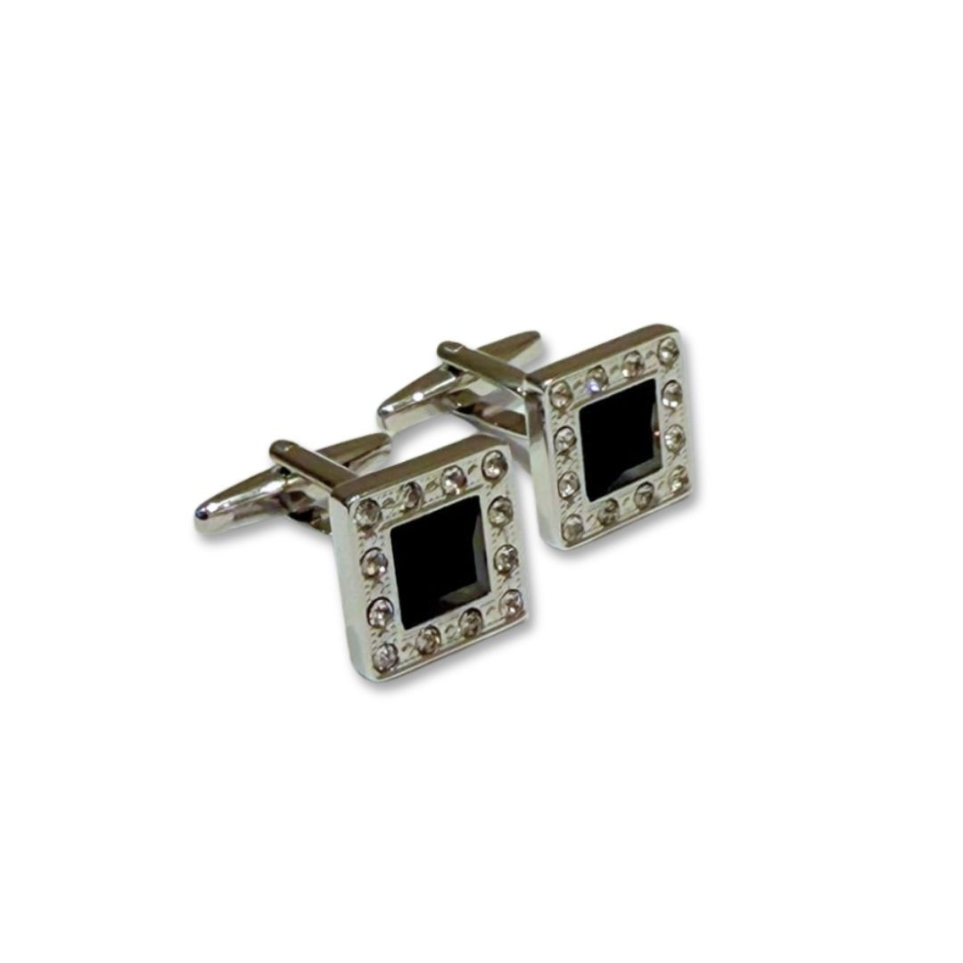 Abotoadura EG Premium – Square cristal preto
