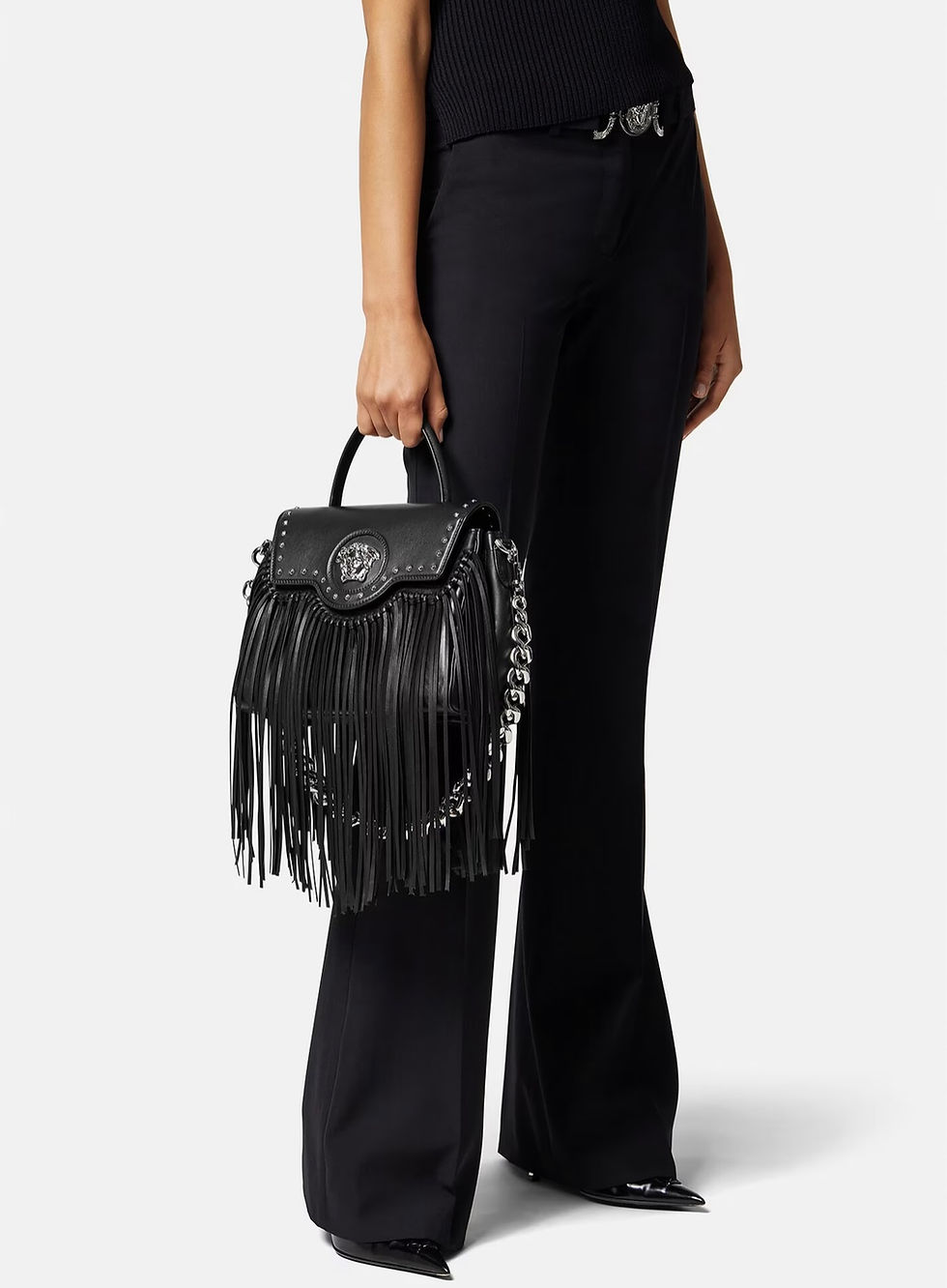 Thumbnail: VERSACE  La Medusa Fringed Handbag