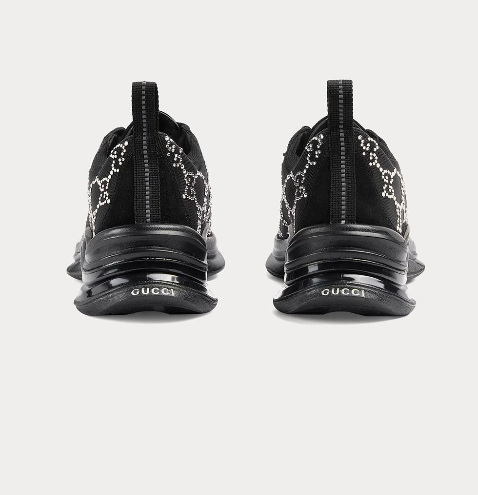 Thumbnail: GUCCU Run GG Crystal Mesh Black Low Top Sneakers