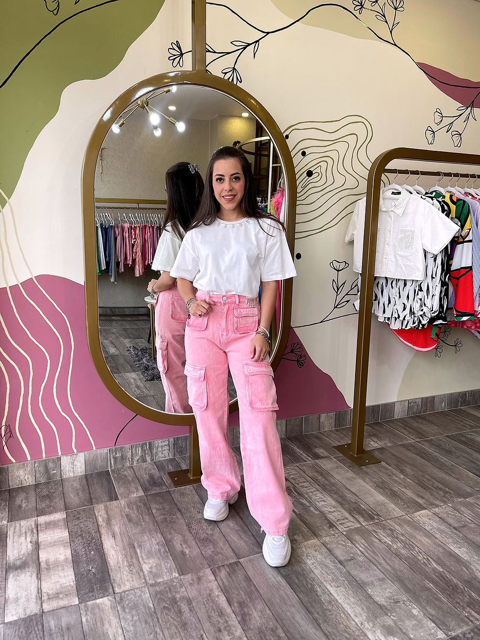 Miniatura: Pantalon Cargo Rosa