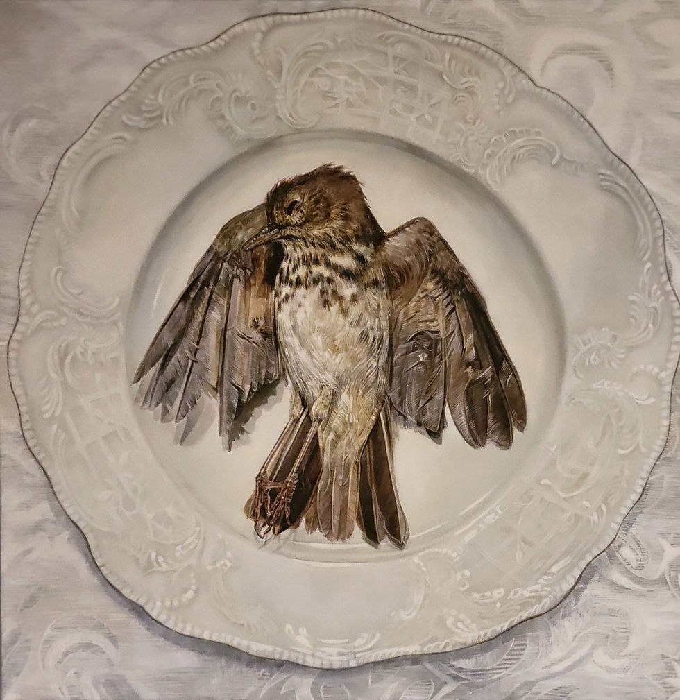 Bird, 2_x2_, Oil on Panel Board