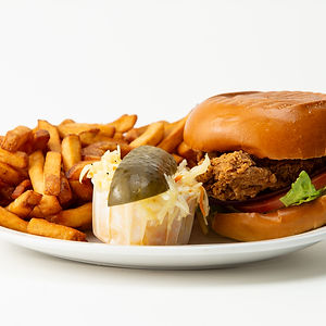 Burger au poulet - Frites et chou