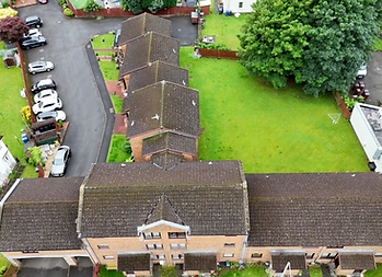 Aerial drone roof and building survey in Glasgow