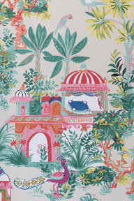 Fun and Bright Wallpaper in the Monona Room at The Madison Club, a Madison Wisconsin Wedding Venue