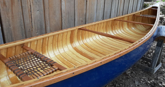 16' foot Guide Special Cruiser canoe model custom built wood canvas canoe solo tandem canoe tripping paddling