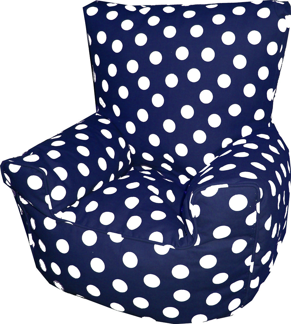 Thumbnail: Polka Dot Spots Children's Bean Bag Chair Navy