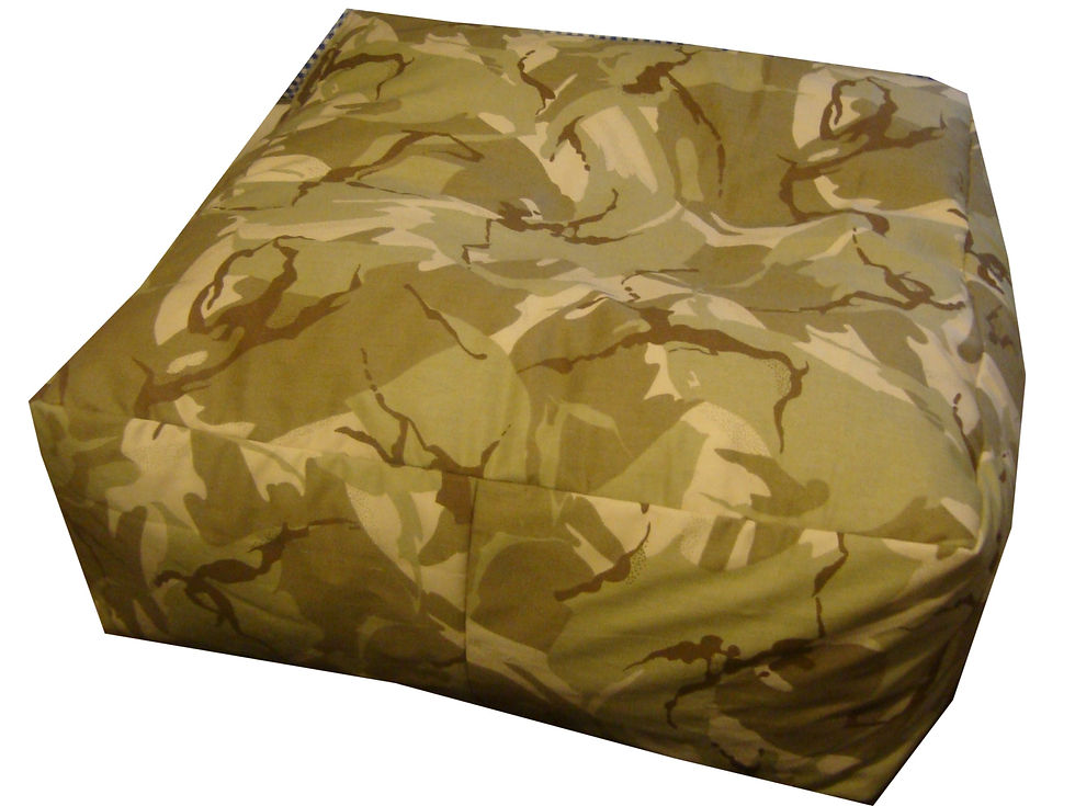 Camouflage Share n Stack Bean Bag Floor Cushions Beige