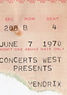 TICKET CONCERT 1970