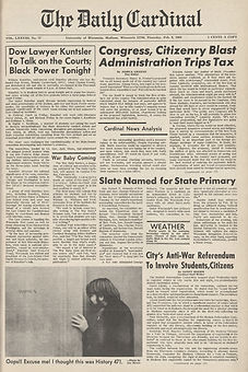 jimi hendrix newspaper/the daily cardinal  february 8 1968